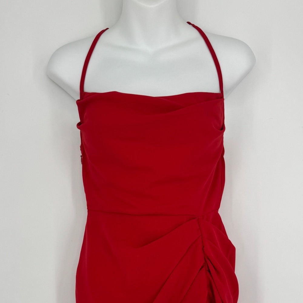 Amanda Uprichard Jasalina Halter Mini Dress Small Red Cocktail Party Date Night - Picture 4 of 11
